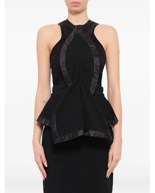 Givenchy Black Podium Satin-Trim Midi Dress