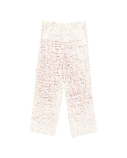 Kidsuper White Scribbled Printed Trousers for men
