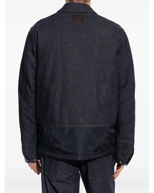 Moncler Blue Zip-Up Bomber Jacket for men