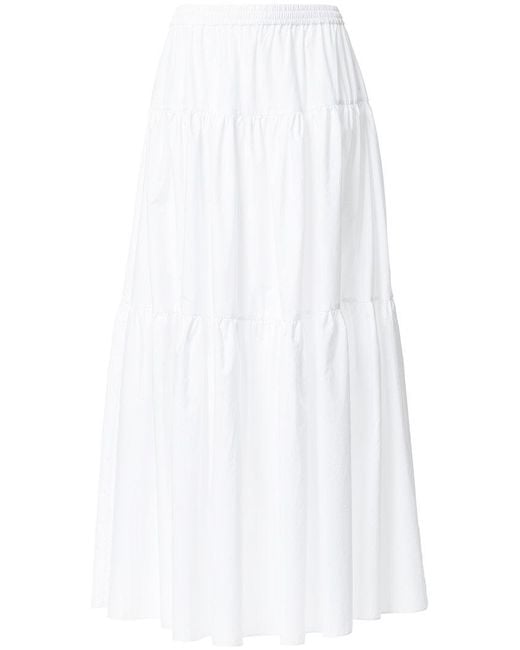 Calvin Klein White Tiered Maxi Skirt