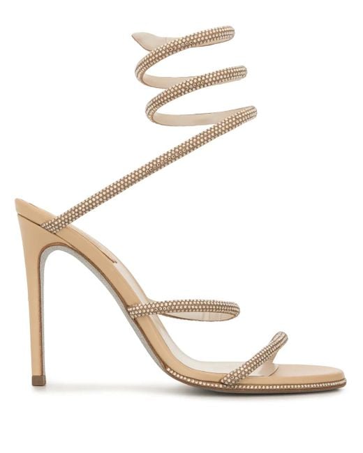 Rene Caovilla Metallic Cloe Satin High-heel Sandals