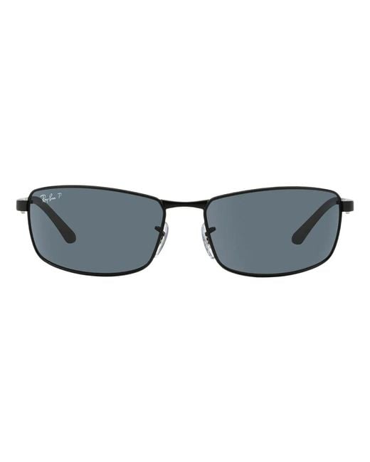Ray-Ban Black Rb3498 Rectangular-Frame Sunglasses for men