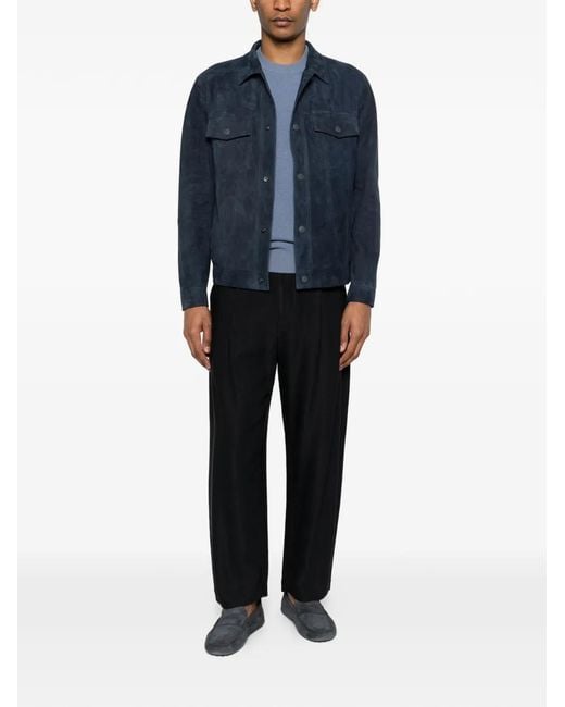 Canali Blue Veste Boutonnée À Poches for men