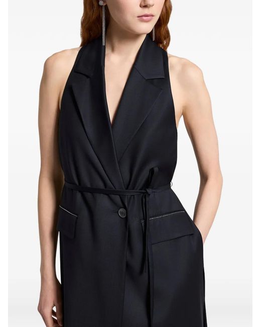 Peserico Blue Shiny Twill Vest