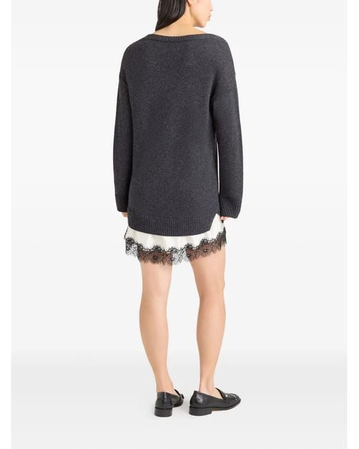 Vestido Simona con ribete de encaje Cinq À Sept de color Gray