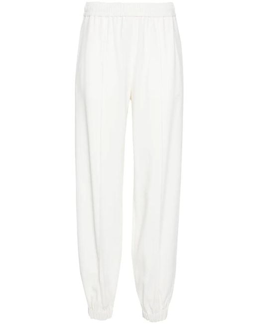 Fabiana Filippi White Elasticated-Waist Tapered-Leg Trousers