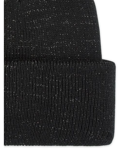 Karl Lagerfeld Black Rhinestone-Embellished Lurex Beanie