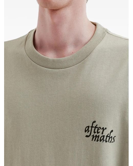 AFTERMATHS Gray Graphic-Print Cotton T-Shirt for men