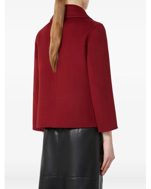 Max Mara Red Elise Double-Breasted Wool Jacket