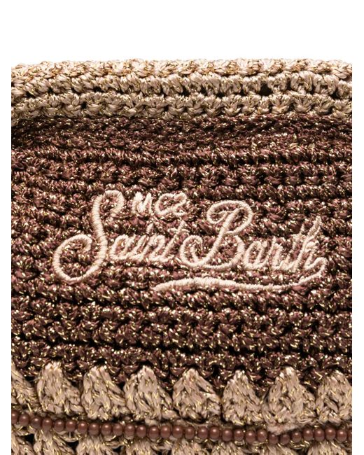Mc2 Saint Barth Brown Umhängetasche mit Logo-Stickerei