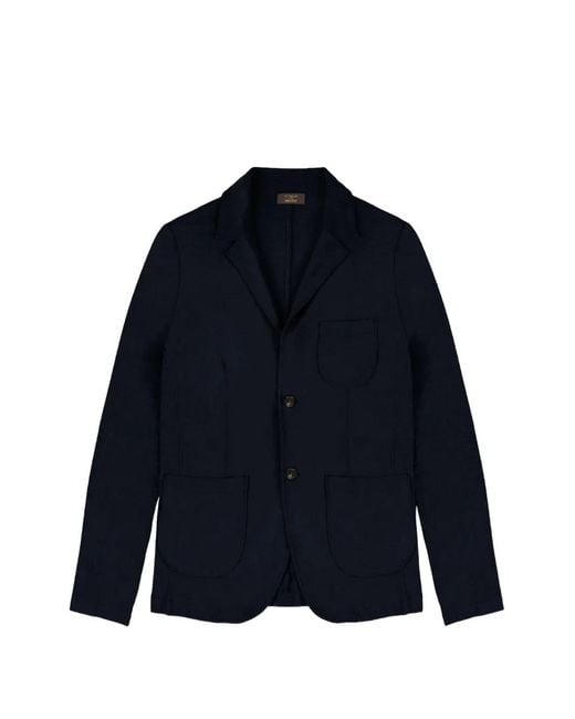 Zanone Blue Slim-Fit Patch-Pocket Blazer for men
