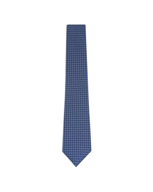 Kiton Blue Geometric-Pattern Tie for men