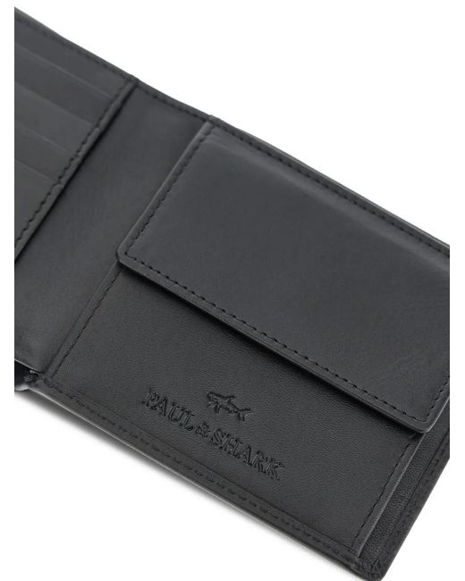 Paul & Shark Black Billfold Leather Wallet for men