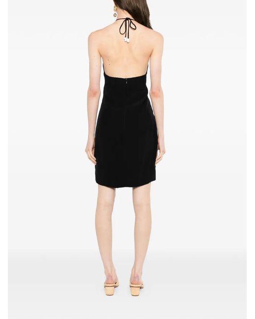 Farm Rio Black Floral-Embellished Mini Dress
