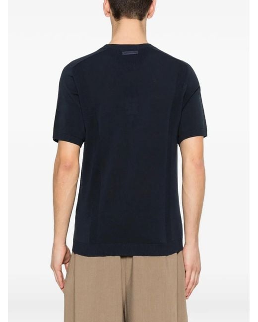 ALPHATAURI Black Crew-Neck T-Shirt for men