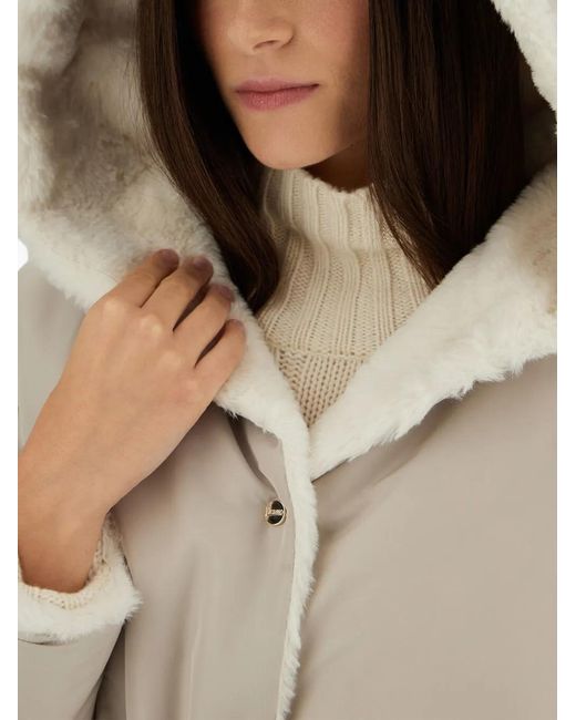 Herno White Veste Réversible À Fermeture Nouée