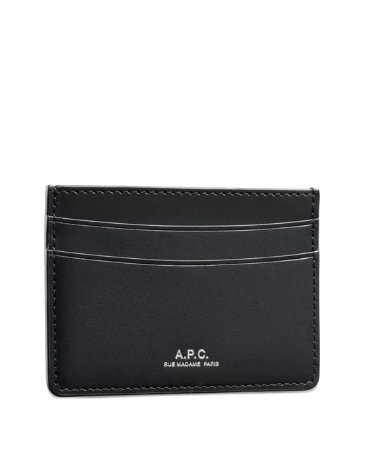 A.P.C. Black Porte-Cartes Andre En Cuir for men
