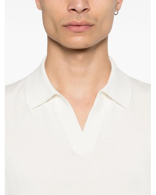 Paolo Pecora White Buttonless T-Shirt for men