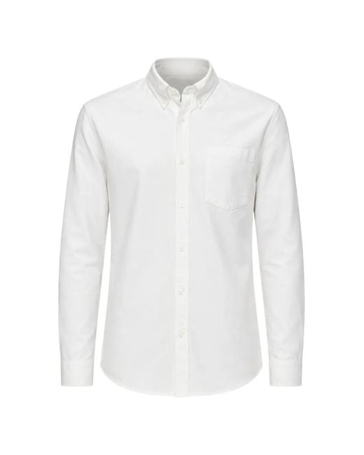 A.P.C. White New Greg Button-Down Collar Long-Sleeve Shirt for men