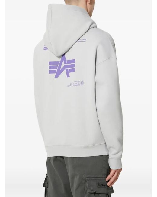 Alpha Industries Hoodie Met Logo in het Gray voor heren