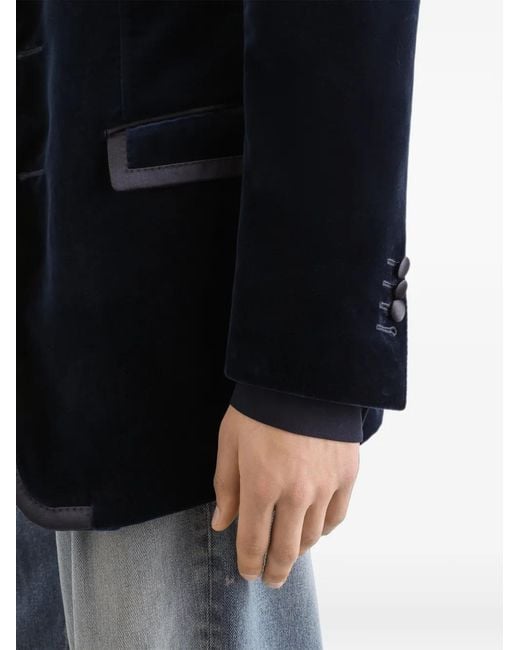 Dolce & Gabbana Blue Sicilia Single-Breasted Tuxedo Jacket for men