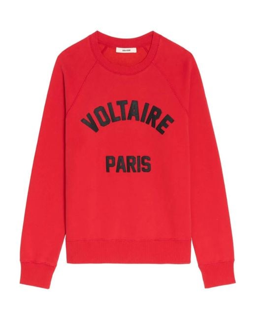 Zadig & Voltaire Red Logo-Lettering Sweatshirt