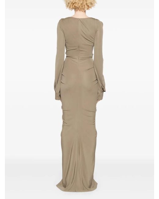 Christopher Esber Natural Bateau Draped Maxi Dress