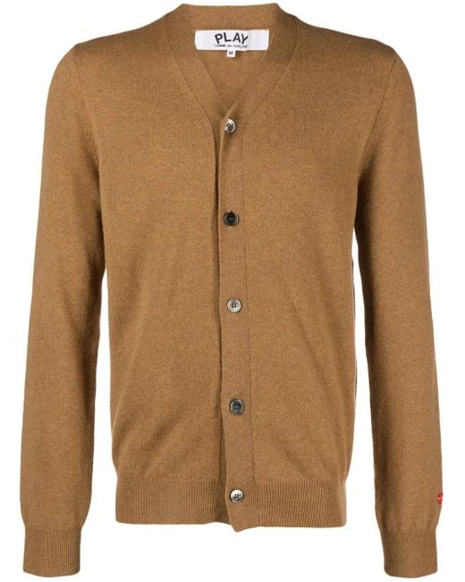 Cardigan Boutonné À Col V COMME DES GARÇONS PLAY pour homme en coloris Brown