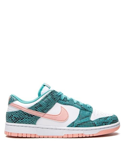 Nike Green Dunk Low Snakeskin "Washed/Bleached Coral" Sneakers