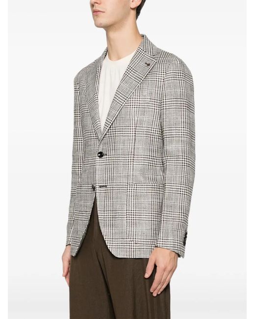 Tagliatore Gray Checked-Pattern Blazer for men