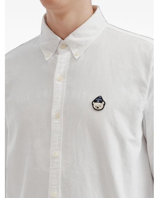 Chocoolate White Logo-Patch Button-Down Shirt for men