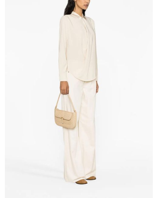 Rag & Bone Natural Philippa Draped Satin Blouse
