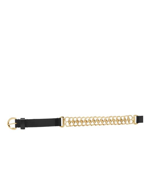 Pinko White Belt With Chain Insert, 2 Cm
