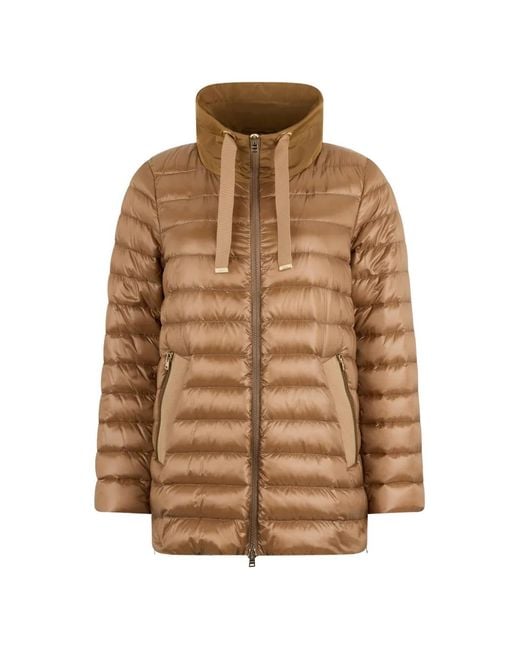 Herno Brown High-Neck Puffer Jacket
