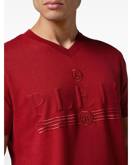 メンズ Philipp Plein ロゴ Tシャツ Red