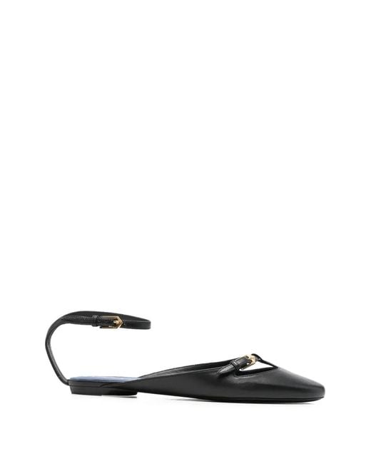 Lanvin White Buckle-Fastening Ballerina Shoes