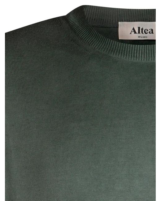 Altea Green Pull En Maille Nervurée for men
