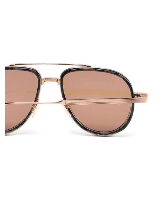 Thom Browne Natural Pilot-Frame Sunglasses