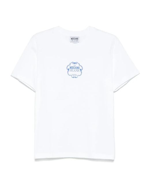 T-Shirt En Coton Moschino en coloris White
