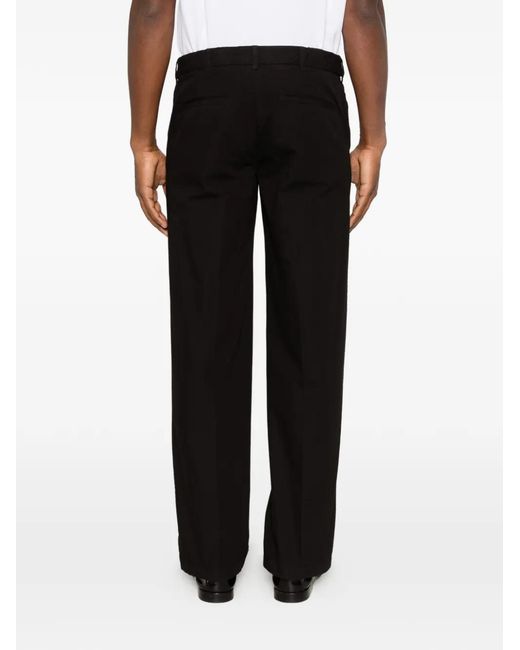 Cellar Door Black Leone Belt-Loops Trousers for men