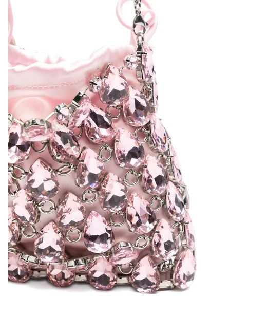 Self-Portrait Pink Crystal Chainmail Mini Bag