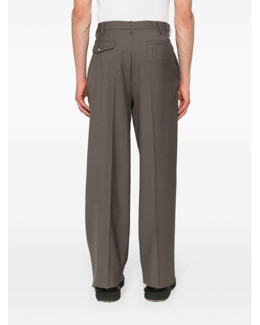 Magliano Gray Pleat-detail Twill Trousers for men