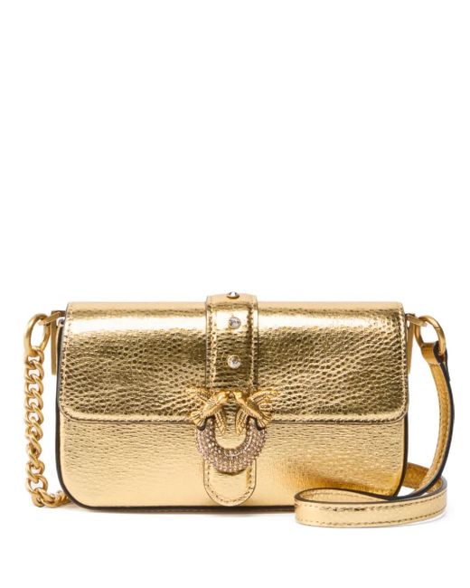 Pinko Metallic-Finish Leather Crossbody Bag
