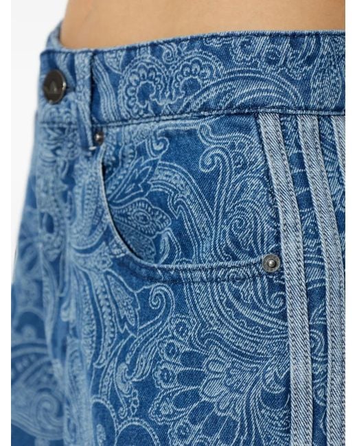 Adidas Blue Liberty London Firebird Mid-Rise Straight Jeans