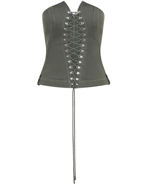 Dion Lee Gray Hiking Lace-up Corset Top