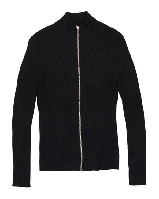 CALLIPYGIAN Black Zip-Up Knitted Bomber Jacket