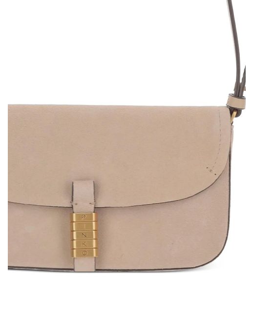 Pinko White Medium Saddle Flat Shoulder Bag