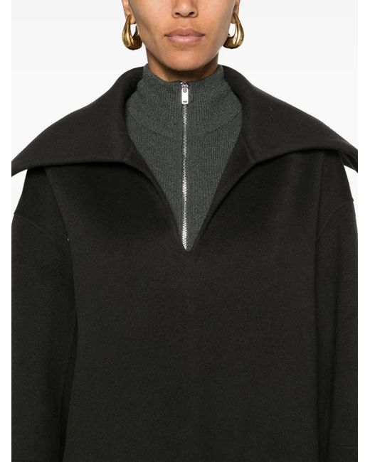 Nanushka Black Maxe Spread-Collar Jumper