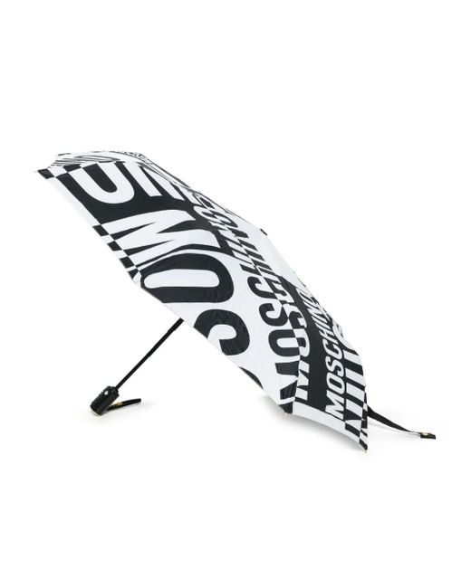 Moschino Black Logo-Print Umbrella