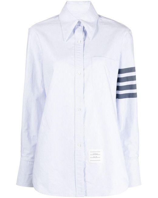 Thom Browne White Hemd mit Streifen